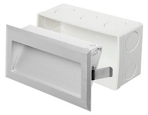 Zápustné LED svítidlo INTRO L, česaný hliník, 3 W, teplá bílá 3000 K, 350 mA
