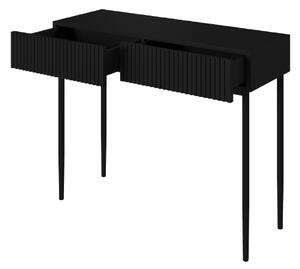Toaletní/konzolový stolek Nicole 100 cm - černý mat / černé nožky