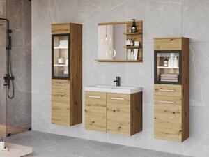 Koupelnový nábytek Apogon I, Barva: dub artisan, Sifon k umyvadlu: ne, Osvětlení: osvětlení LED - bílé, Baterie: ne Mirjan24 5903211380372