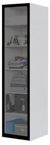 Regál jednodveřový se skleněnými dveřmi Aura 50 cm Grafit BL Korpus Bílý