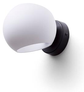 Přisazené nástěnné svítidlo SOLARIS, mléčné sklo/černá, patice E14, 7 W
