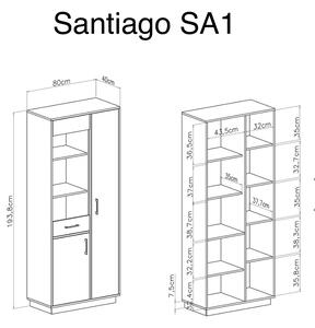 Vitrína Santiago SA1 Barva: Dub + bílý lux