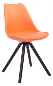 Jídelní / konferenční židle Lona otočná, ořech podnož kulatá, oranžová