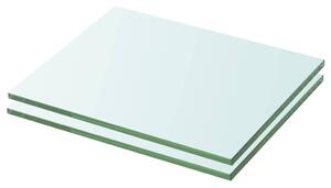 Policové desky 2 ks sklo čiré 20 x 20 cm 3051544