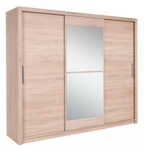 Šatní skříň Mistral Barva korpusu: Dub - sonoma, Rozměry: 250 cm, Dveře: Zrcadlo