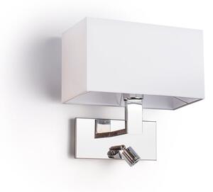 Nástěnné svítidlo PLAZA s LED bodovkou, bílá/chrom, patice E27, 15 + 3 W, teplá bílá 3000 K