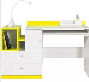 Psací stůl Mobi MO11 Barva: bílý lux + žlutá