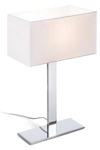 Stolní lampa PLAZA M, bílá/chrom, patice E27, 15 W
