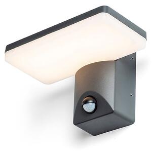 Venkovní nástěnné LED svítidlo RINA PIR, antracitové, 12 W, teplá bílá 3000 K, IP65