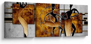Obraz - Motivy Africké kultury (s hodinami) (90x30 cm)