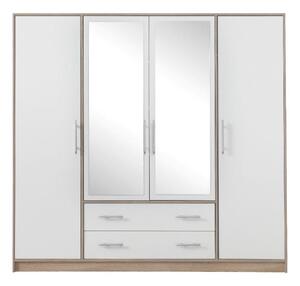Šatní skříň Smart SR1 se zrcadly Barva: dub sonoma + bílá
