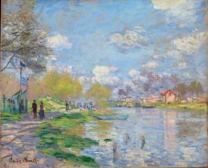 Monet, Claude - Obrazová reprodukce Printemps sur les bords de Seine, (40 x 30 cm)
