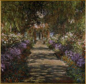 Monet, Claude - Obrazová reprodukce Allee in the garden of Giverny, (40 x 40 cm)