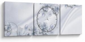 Obraz - Květinový design (s hodinami) (90x30 cm)