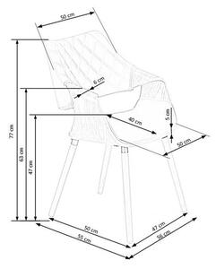 Halmar Jídelní židle K396, šedá/světlý dub