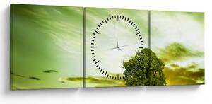 Obraz - Strom života (s hodinami) (90x30 cm)