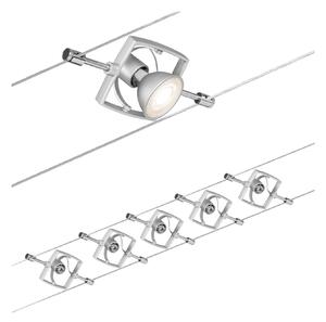 Paulmann 94133 Mac2, lankový systém, 5x max 10W LED 12V, matný chrom, 500cm
