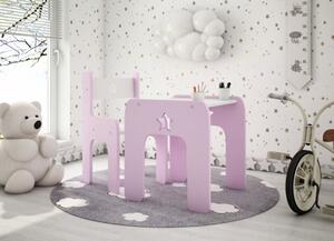 Stůl a židle hvězdička - růžová