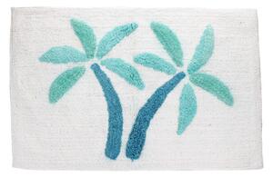 Bílá/modrá koupelnová předložka 50x80 cm Palm Trees – Rex London