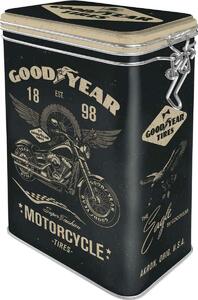 Nostalgic Art Plechová Dóza s Klipem - Goodyear Motorcycle