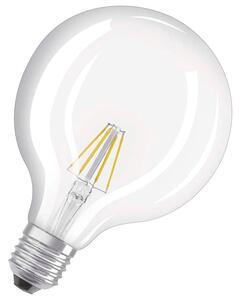 LED žárovka OSRAM Retrofit Globe 125 čirá, patice E27, ekvivalent 40 W, teplá bílá 2700 K