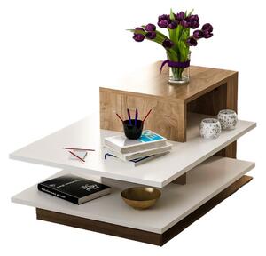 WILIAMS designový konferenční stolek, bílá / ořech