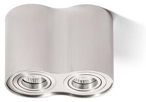 Stropní svítidlo MILANO II, česaný hliník, patice GU10, 2× 35 W
