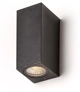 Venkovní nástěnné LED svítidlo KUBI II, antracitové, 2× 3 W, teplá bílá 3000 K, IP54