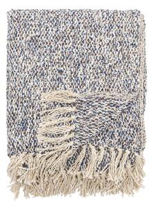 Šedomodrá deka s příměsí lnu 130x160 cm Ocean – Bloomingville