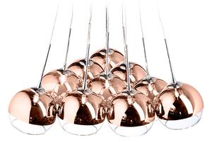 Závěsné svítidlo ASTRAL, měděné sklo/čiré sklo, patice G4, 10× 20 W / 12 V