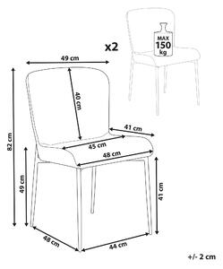 Tkanina Jídelní židle Sada 2 ks Krémově bílá ADA