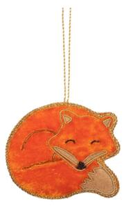 Textilní ručně vyrobená vánoční ozdoba 8 cm Sleeping Fox – Sass & Belle