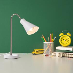 Stolní lampa ANIKA, matná bílá/matný nikl, patice E27, 15 W
