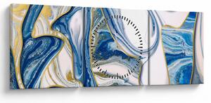 Obraz - Vlny z mramoru (s hodinami) (90x30 cm)