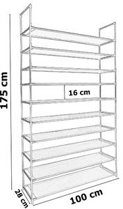Botník MELA na 50 párů bot – šedý