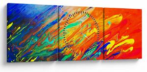 Obraz - Barevná abstrakce (s hodinami) (90x30 cm)