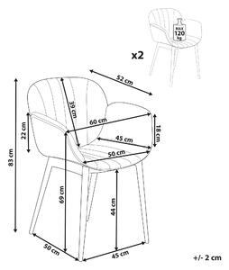 Tkanina Jídelní židle Sada 2 ks Růžová ALICE