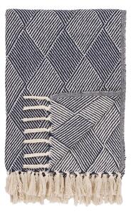 Modrá deka z recyklované bavlny 130x180 cm Izmir – House Nordic