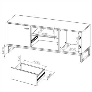 Obývací pokoj OLIER b | sestava C | 4 díly | bílá/artisan