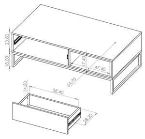 OLIER b | konferenční stolek OL-05 | 120 cm | bílá/artisan