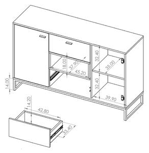 Obývací pokoj OLIER a | sestava A | 5 dílů | artisan/černá