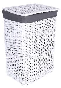 Proutěný koš 72 l, 40 × 30 × 60 cm – bílo-šedý