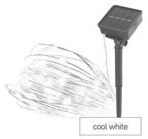 D3ZC01 LED nano řetěz se solárním panelem, 12 m, venkovní i vnitřní, studená bílá, časovač