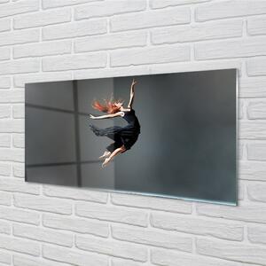 Obraz na skle Žena v černých šatech 100x50 cm