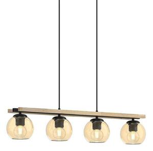 Lindby - Enrique Závěsné Světlo Amber/Black/Oak