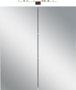 Krémová závěsná/se zrcadlem koupelnová skříňka 60x71 cm Arcena – Germania