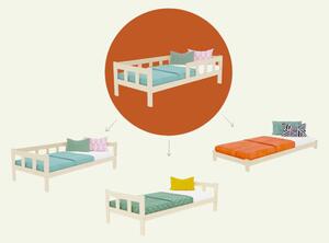 Dětská jednolůžková postel FENCE 4v1 se zábranou a přistýlkou - Světle šedá, 90x200 cm, S jednou zábranou