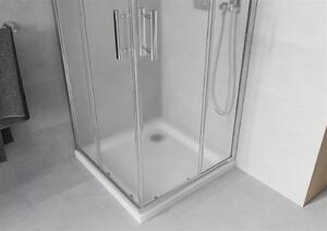 Mexen Rio čtvercový sprchový kout 70 x 70 cm, 5mm sklo, sklo námraza, chromový profil + slim sprchová vanička 5cm, 860-070-070-01-30-4010
