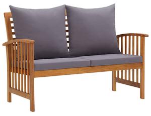 Zahradní lavice s poduškami 119 cm masivní akáciové dřevo 310261