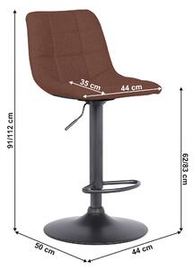 TEMPO Barová židle, hnědá/černá, LAHELA